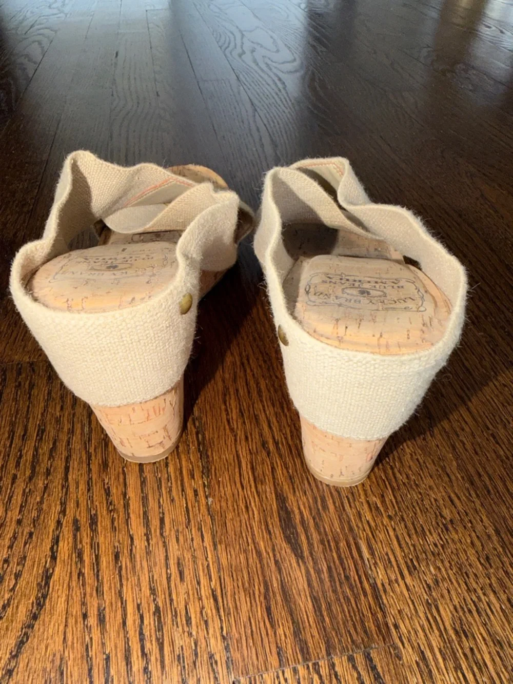 Lucky Brand Miller Crisscross Cork Wedge Sandals